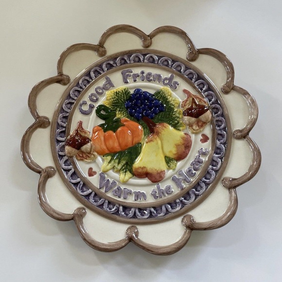 Omnibus by Fitz and Floyd Thanksgiving Canape Plate‎ 2050/452 Harvest Fall Decor - Picture 2 of 12